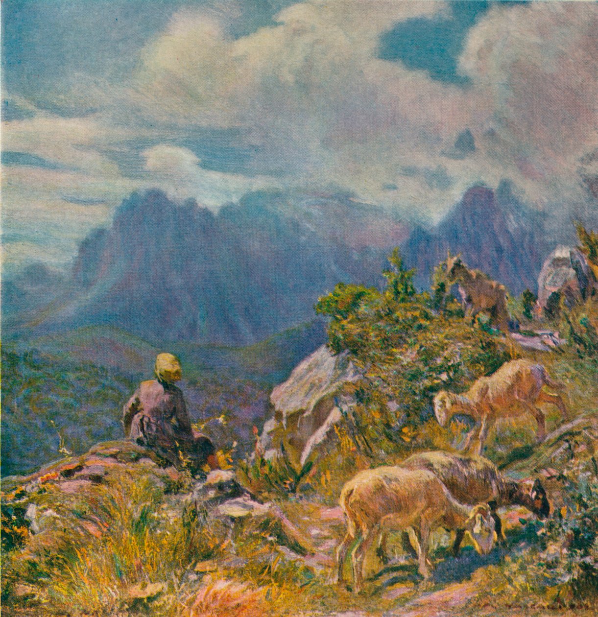 Pastures in the Apuan Alps, c1922 by Alfredo Vaccari