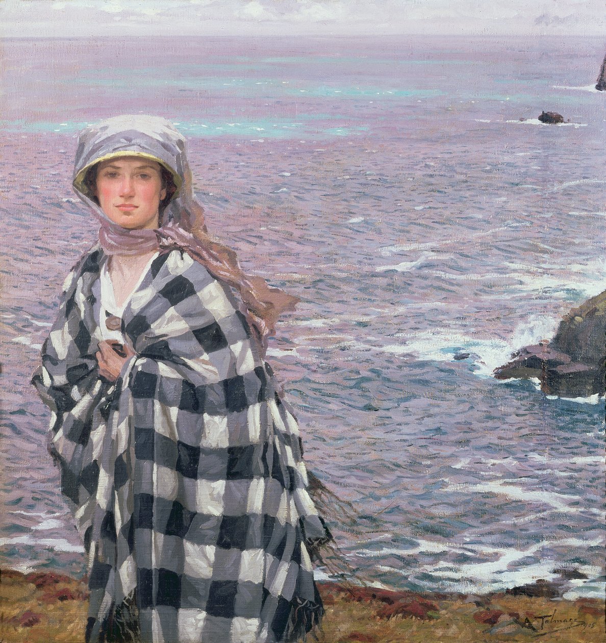 The Checked Shawl, 1915 by Algernon Mayow Talmage