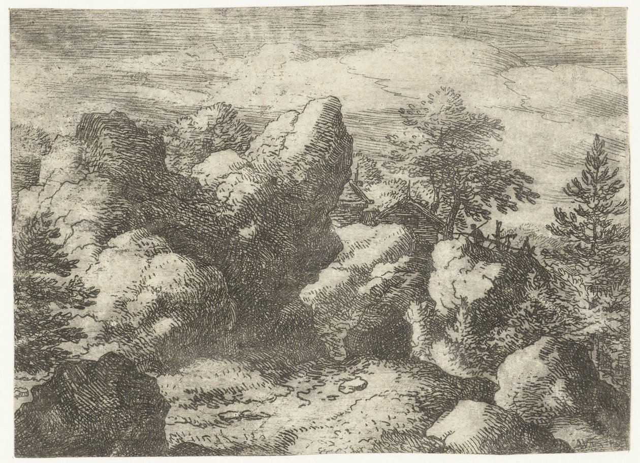 Rocky Landscape, The Pointed Rocks by Allaert van Everdingen