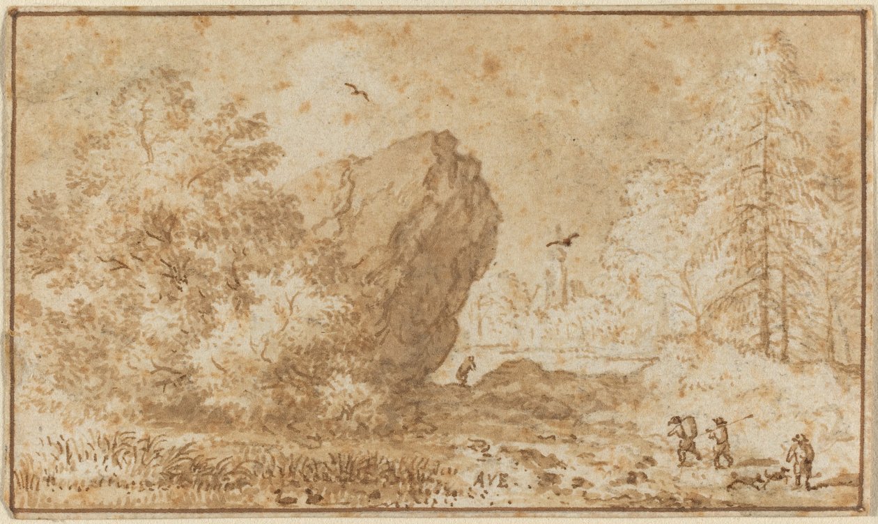 Landscape with Large Rock by Allart van Everdingen