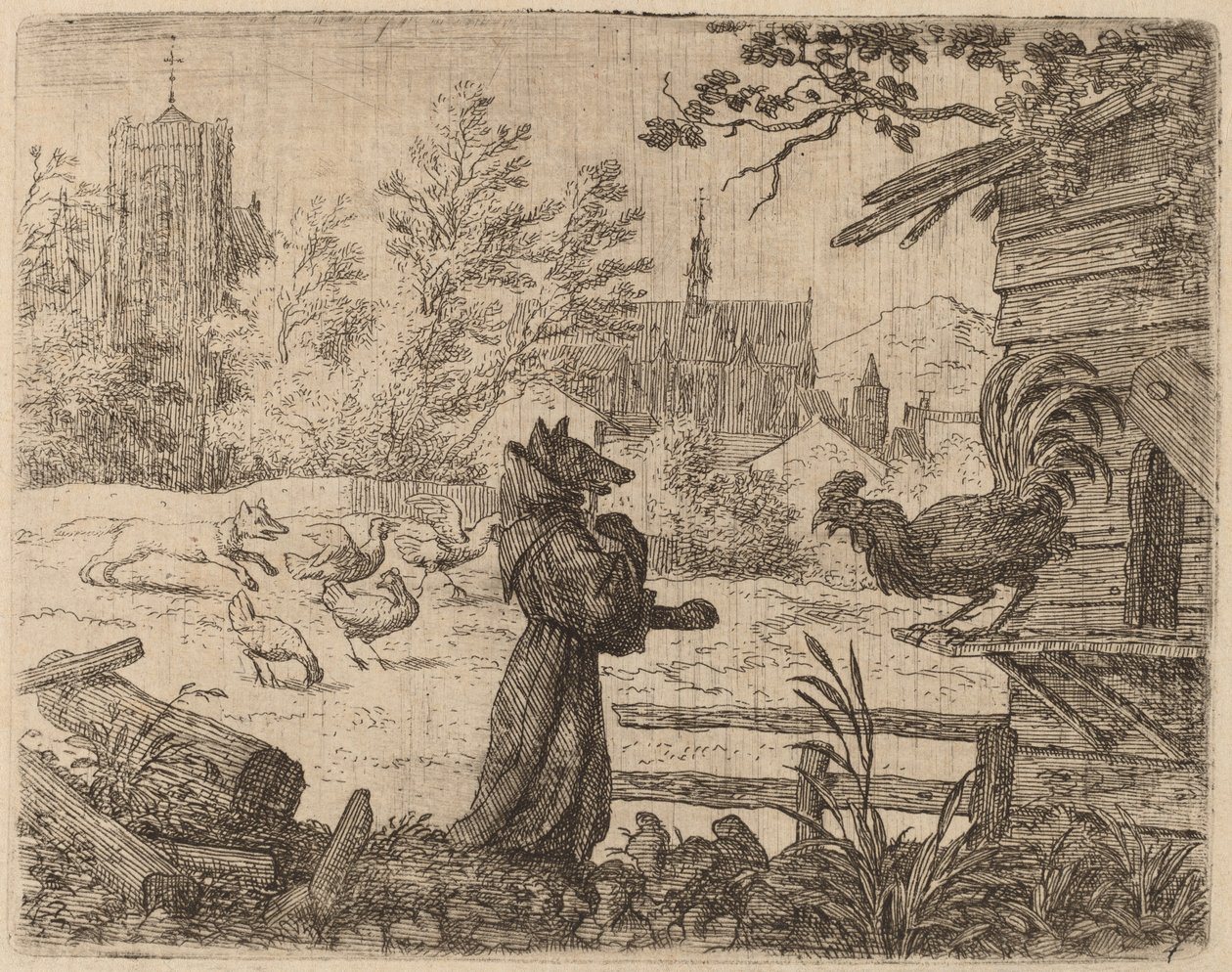 Reynard Disguised as a Monk by Allart van Everdingen