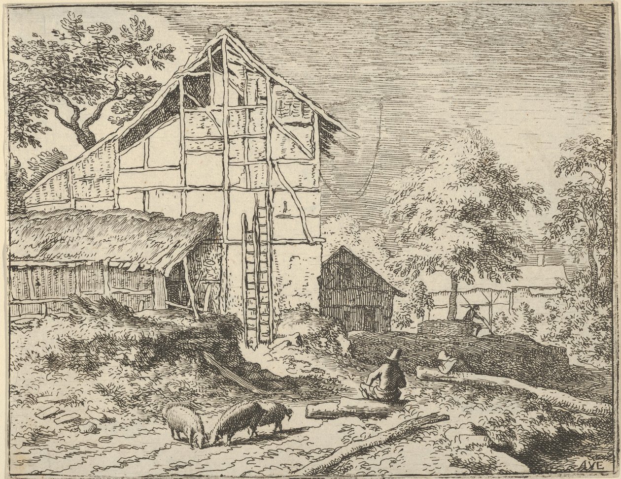 The Two Ladders by Allart van Everdingen