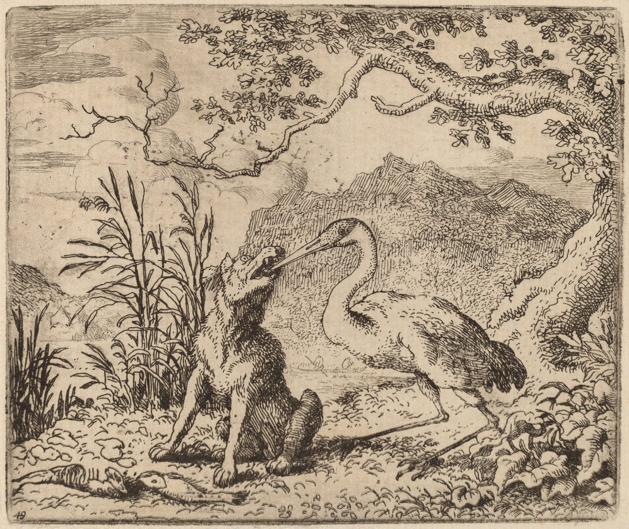 The Wolf and the Crane by Allart van Everdingen