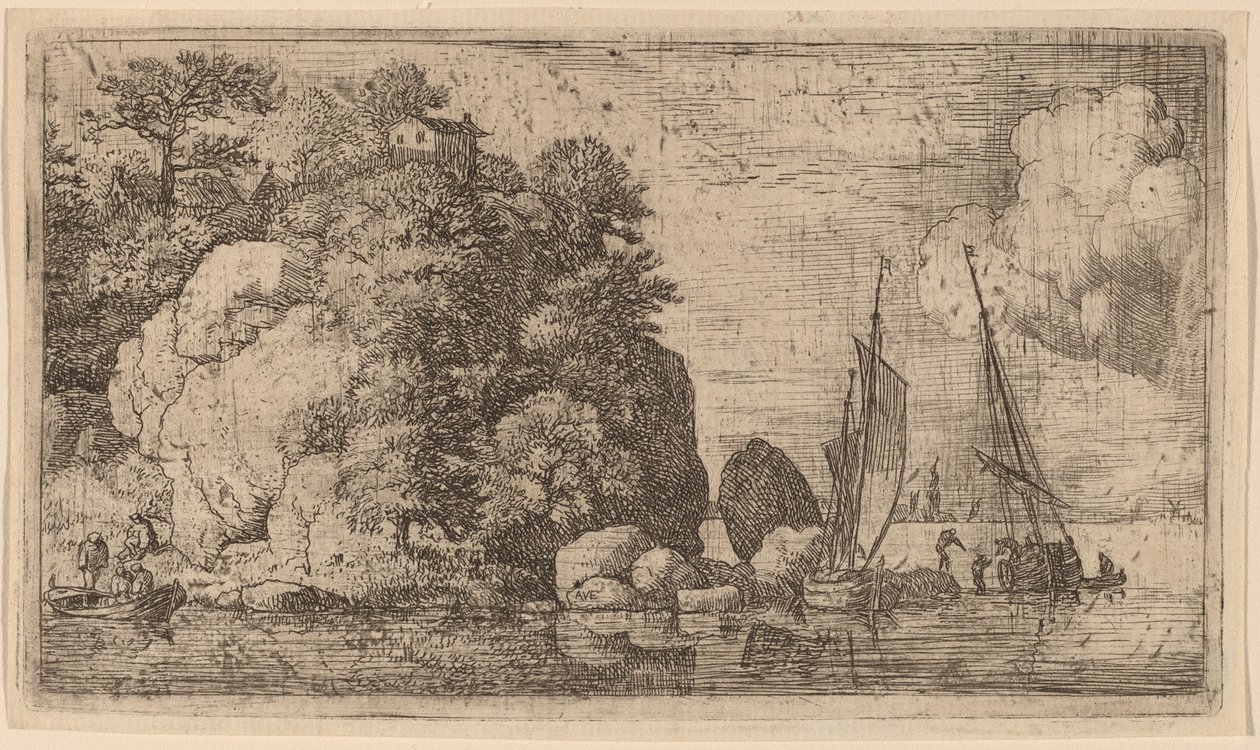 Two Boats on a Wide River by Allart van Everdingen