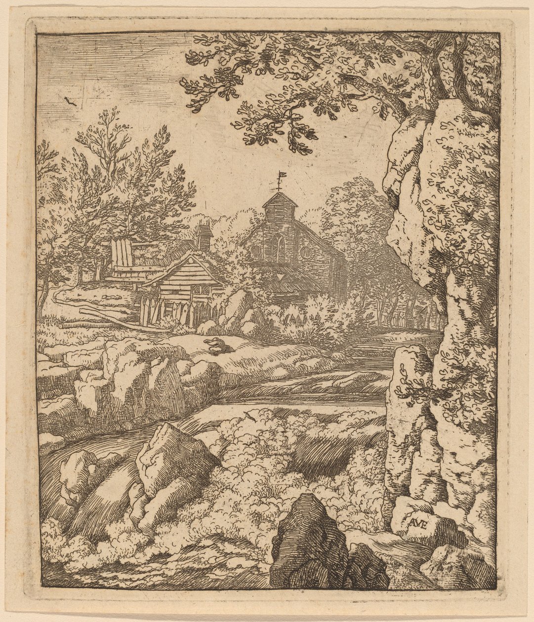 Waterfall, probably c. 1645-1656 by Allart van Everdingen