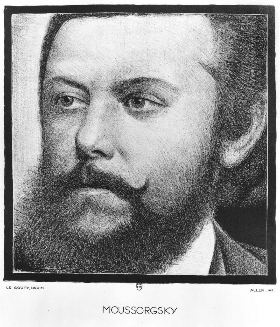 Portrait of Modest Petrovich Moussorgsky by Allen