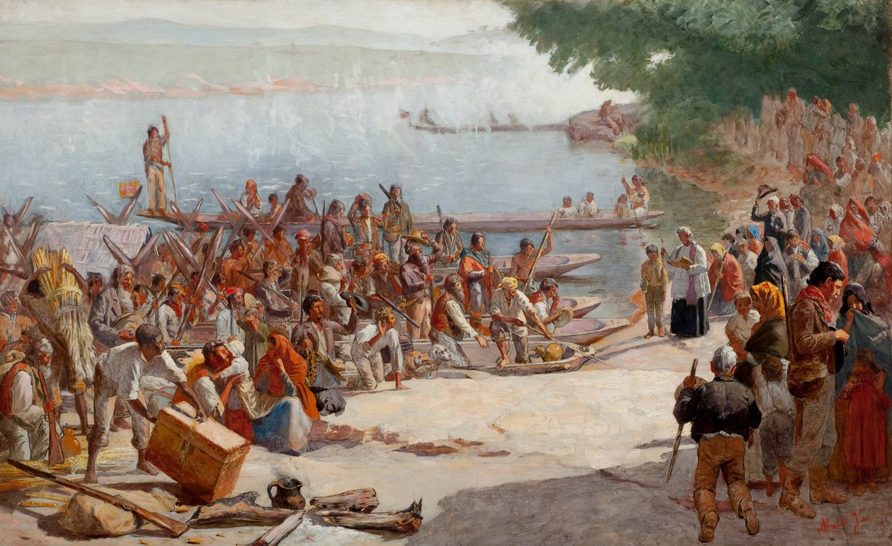 Study for Departure of the Monção by Almeida Júnior