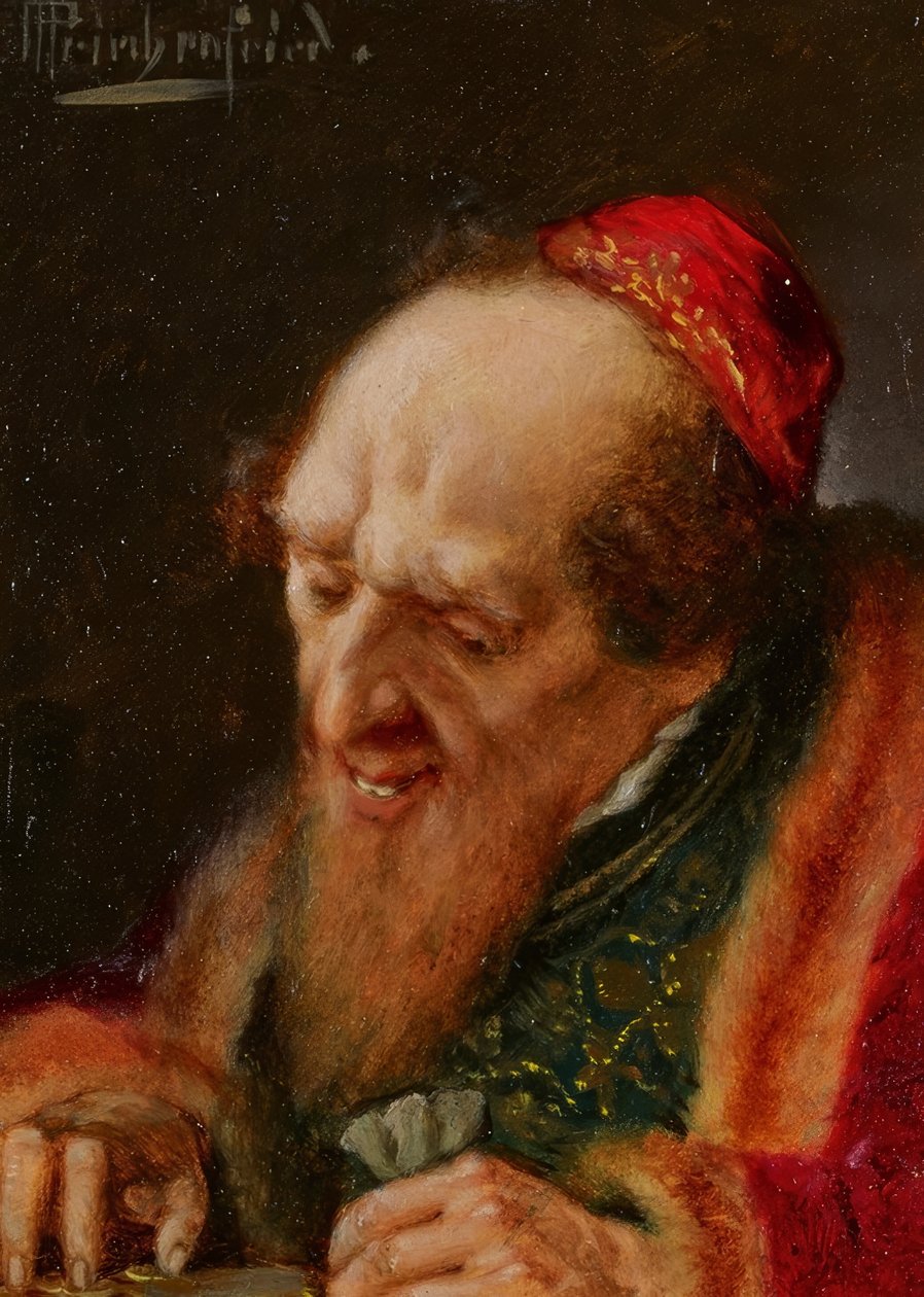 Merchant Counting Money by Alois Heinrich Priechenfried