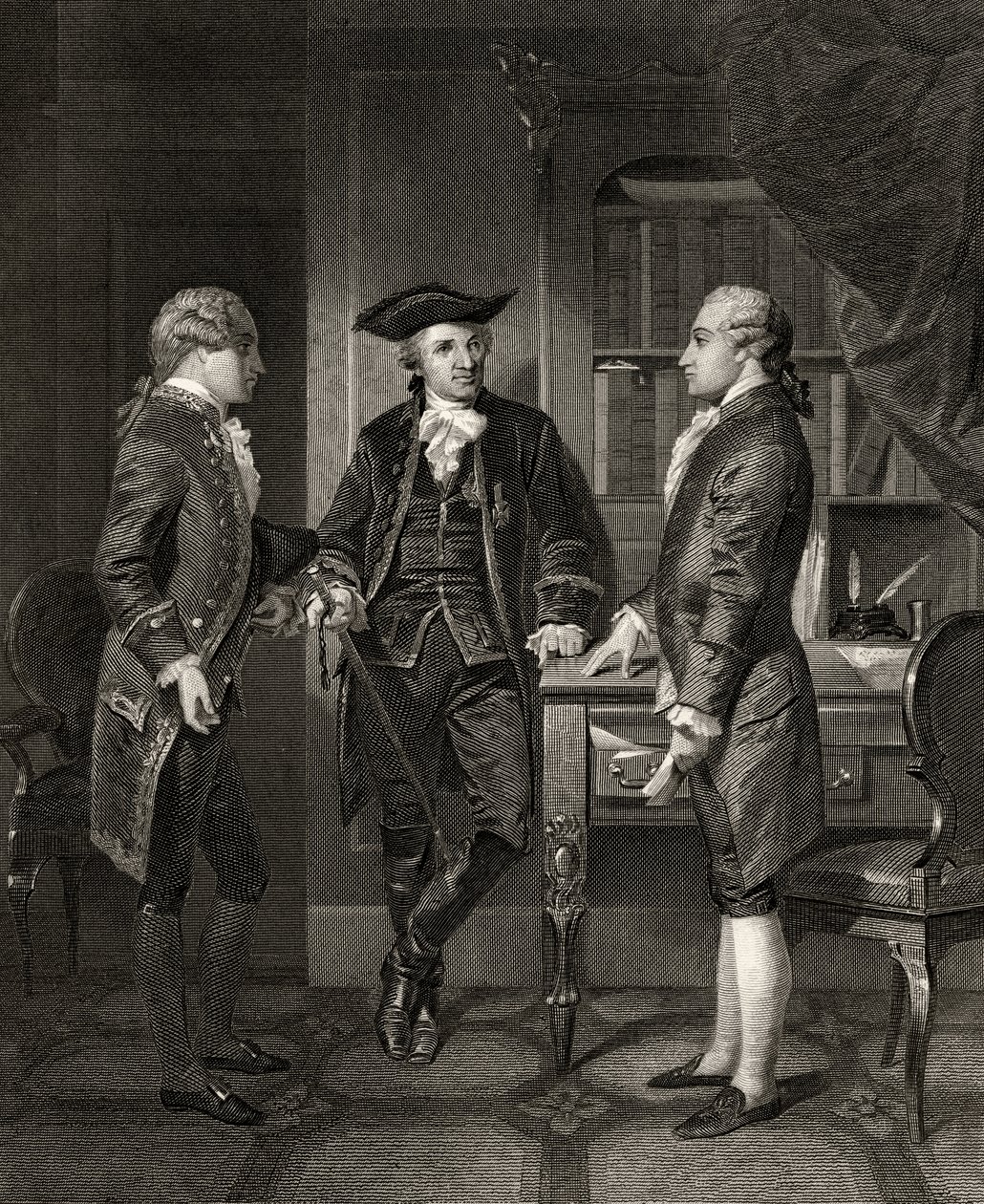 Baron de Kalb introducing Lafayette to Silas Dean, from 