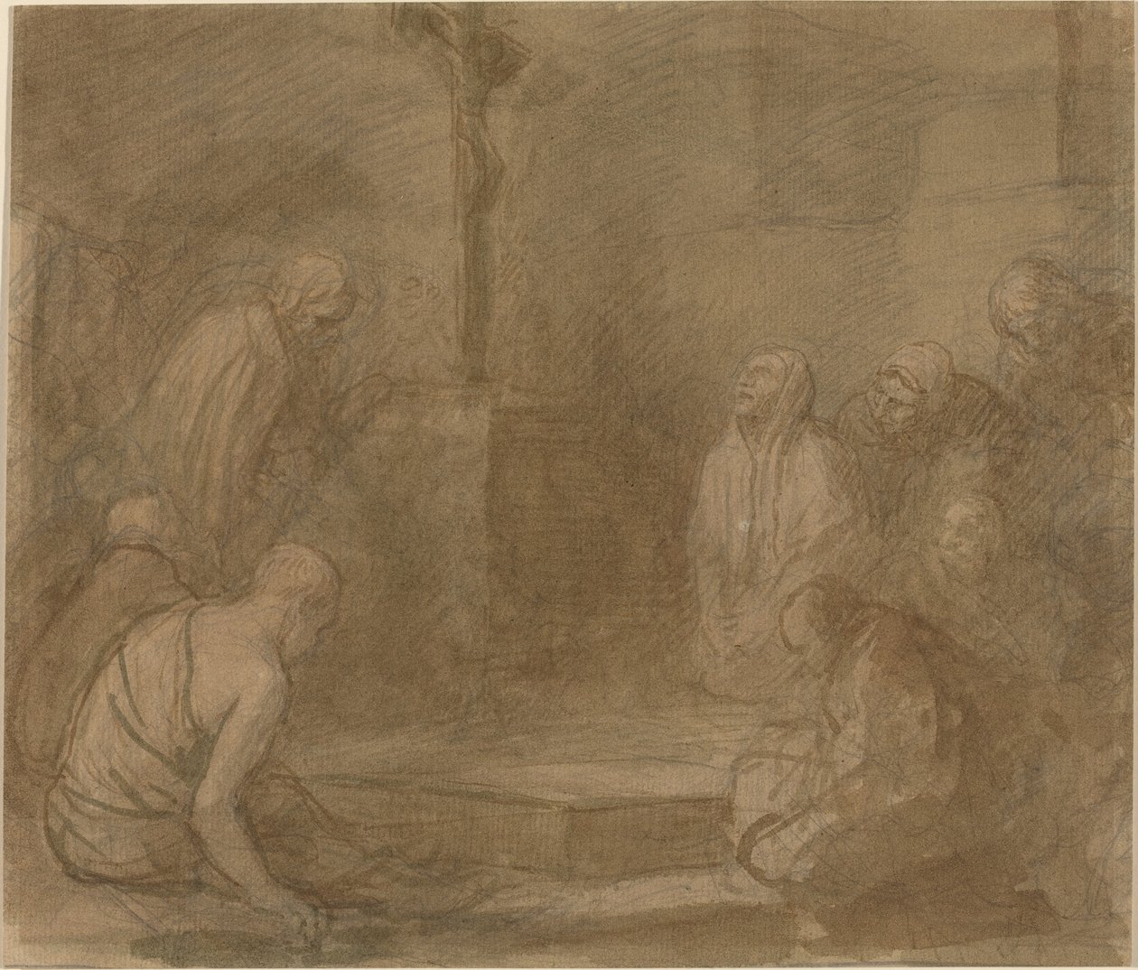 At the Foot of the Cross by Alphonse Legros