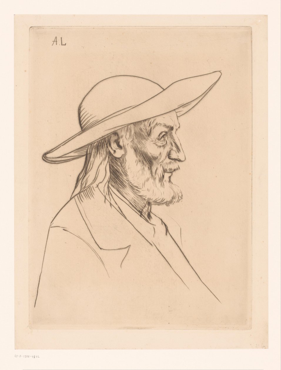 Breton Man with Hat by Alphonse Legros