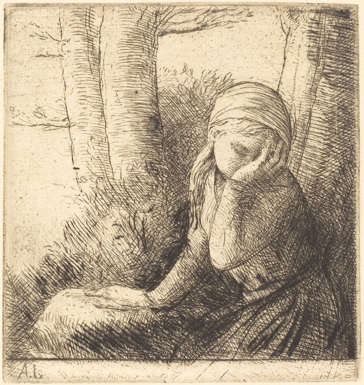 Desperate Young Girl by Alphonse Legros