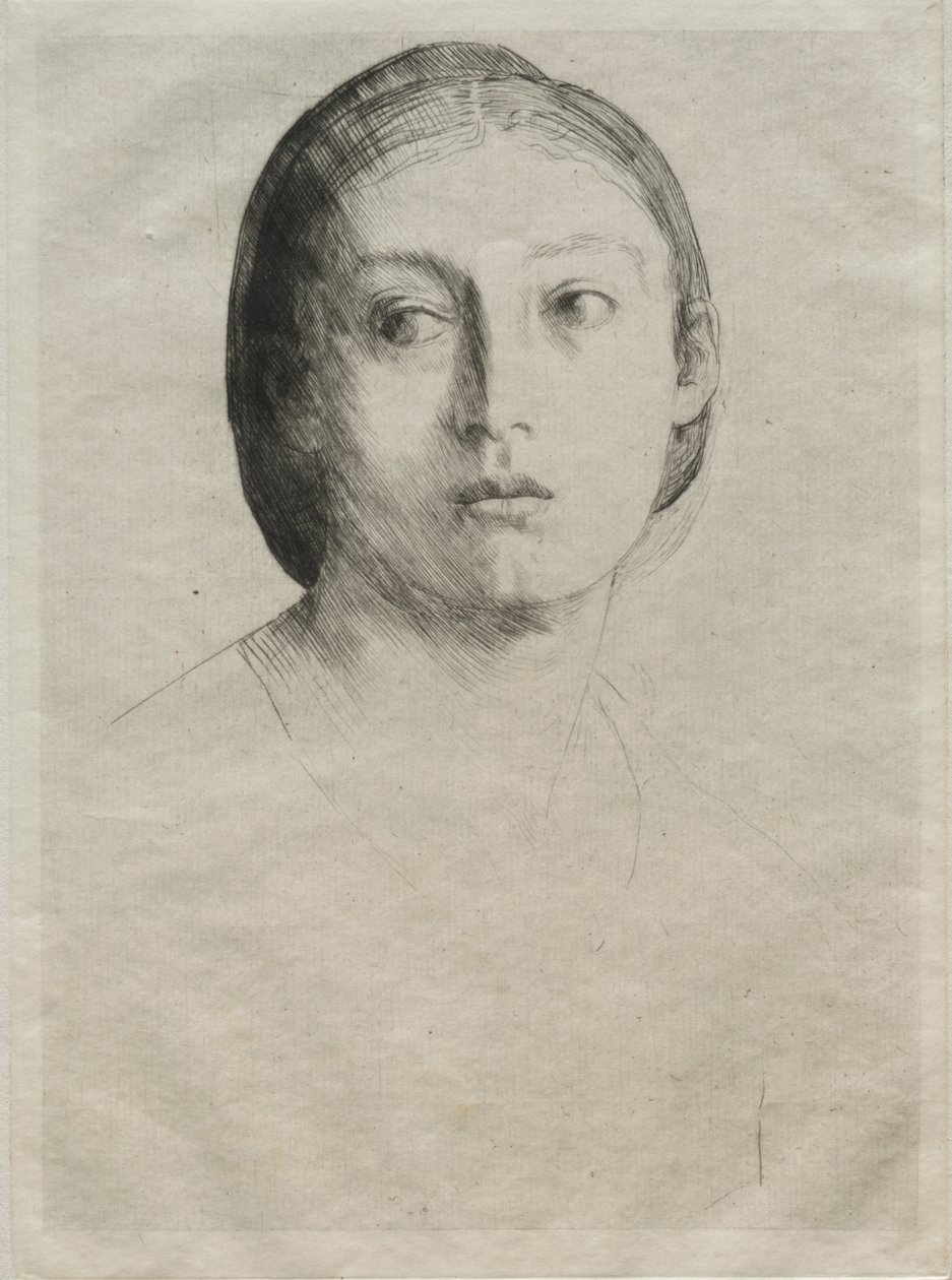 Head of a Young Girl by Alphonse Legros