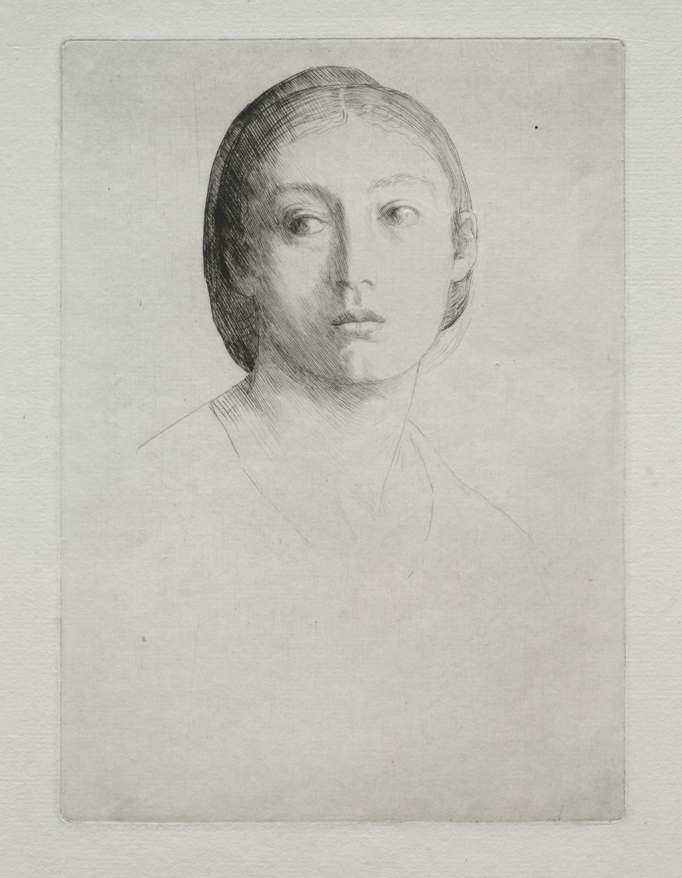Head of a Young Girl by Alphonse Legros