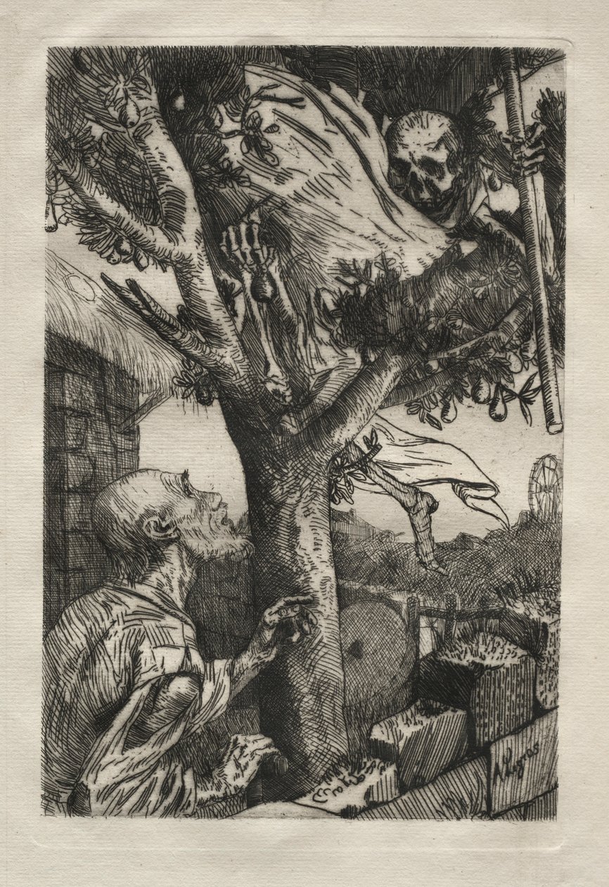 Death in the Pear Tree by Alphonse Legros
