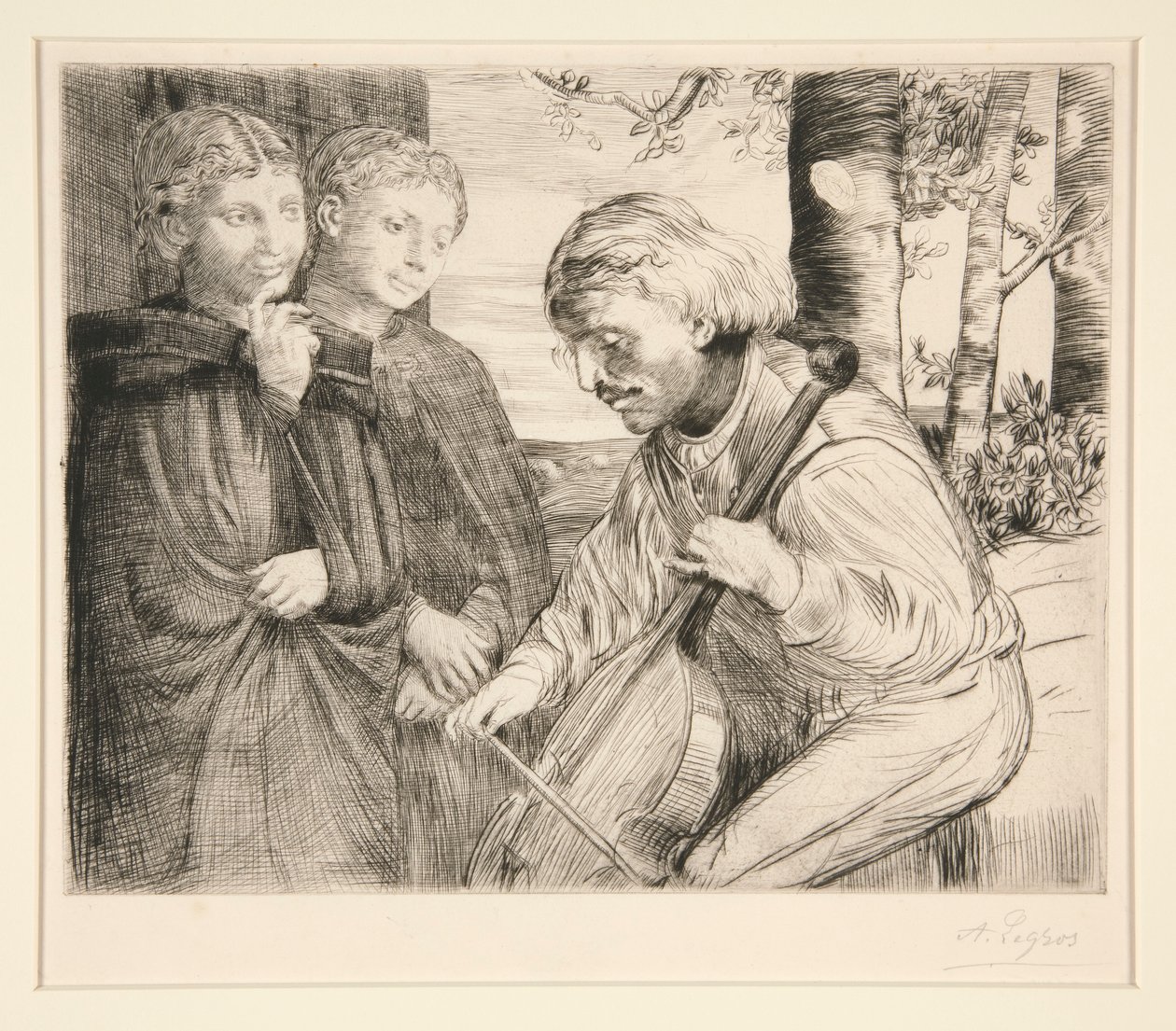 The Viol Player by Alphonse Legros
