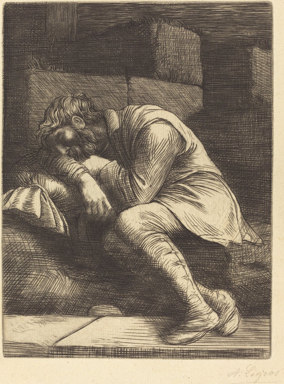 Sleeping Beggar by Alphonse Legros