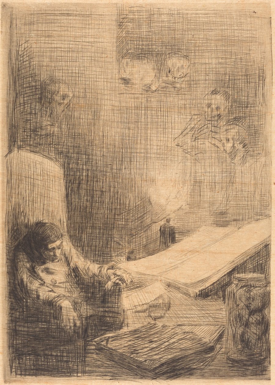 Sleeping Scholar by Alphonse Legros