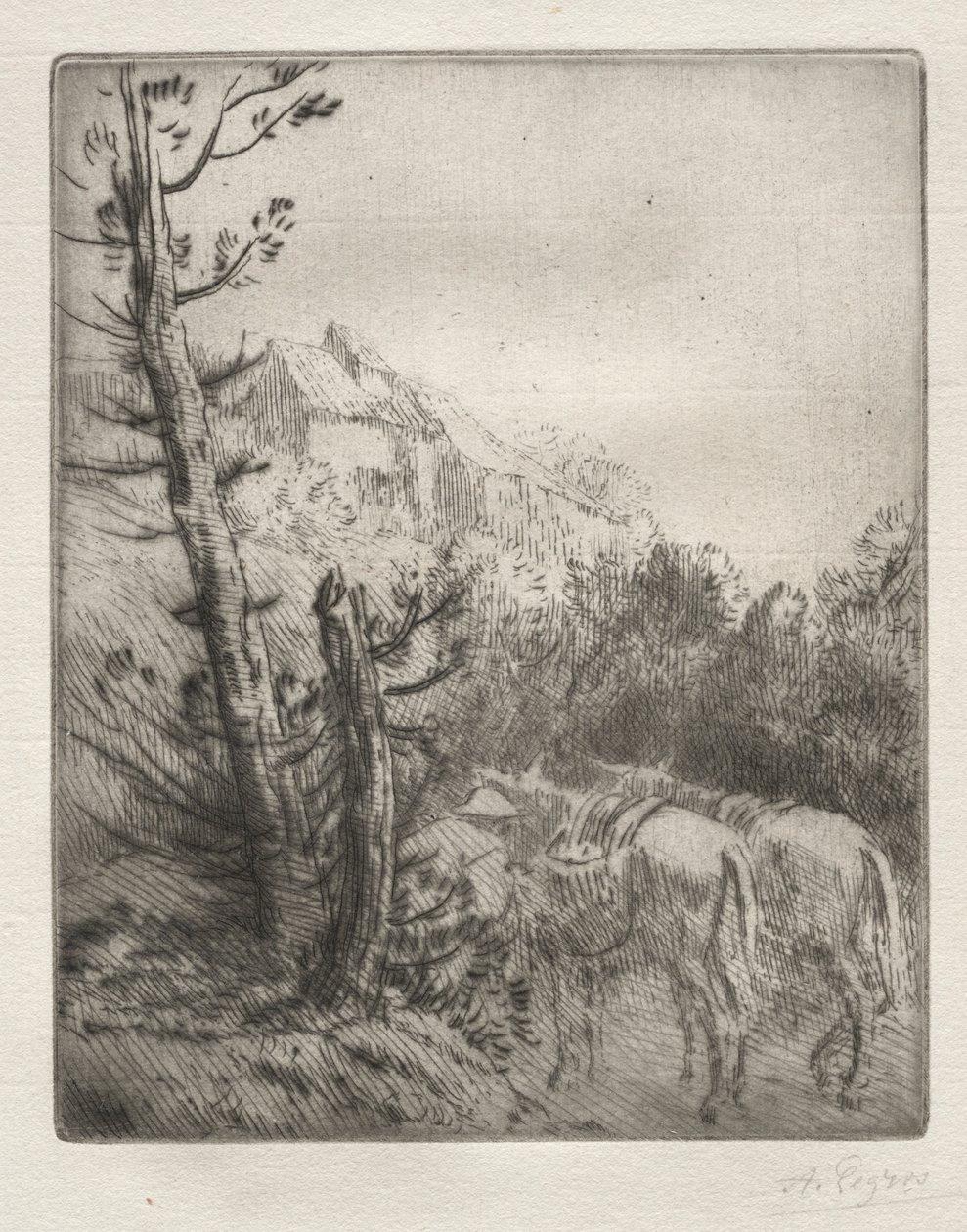 The Farm on the Hill by Alphonse Legros