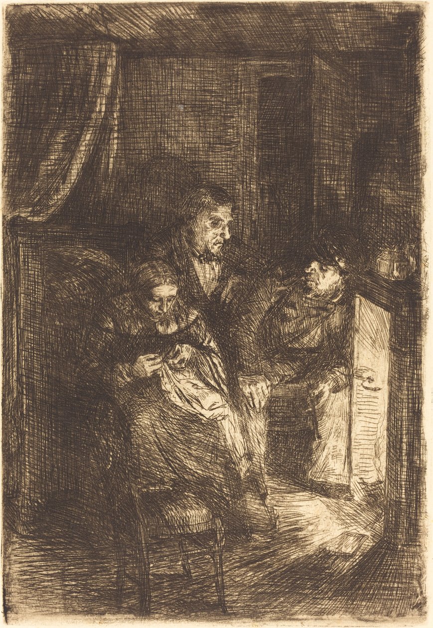 The Hearth by Alphonse Legros