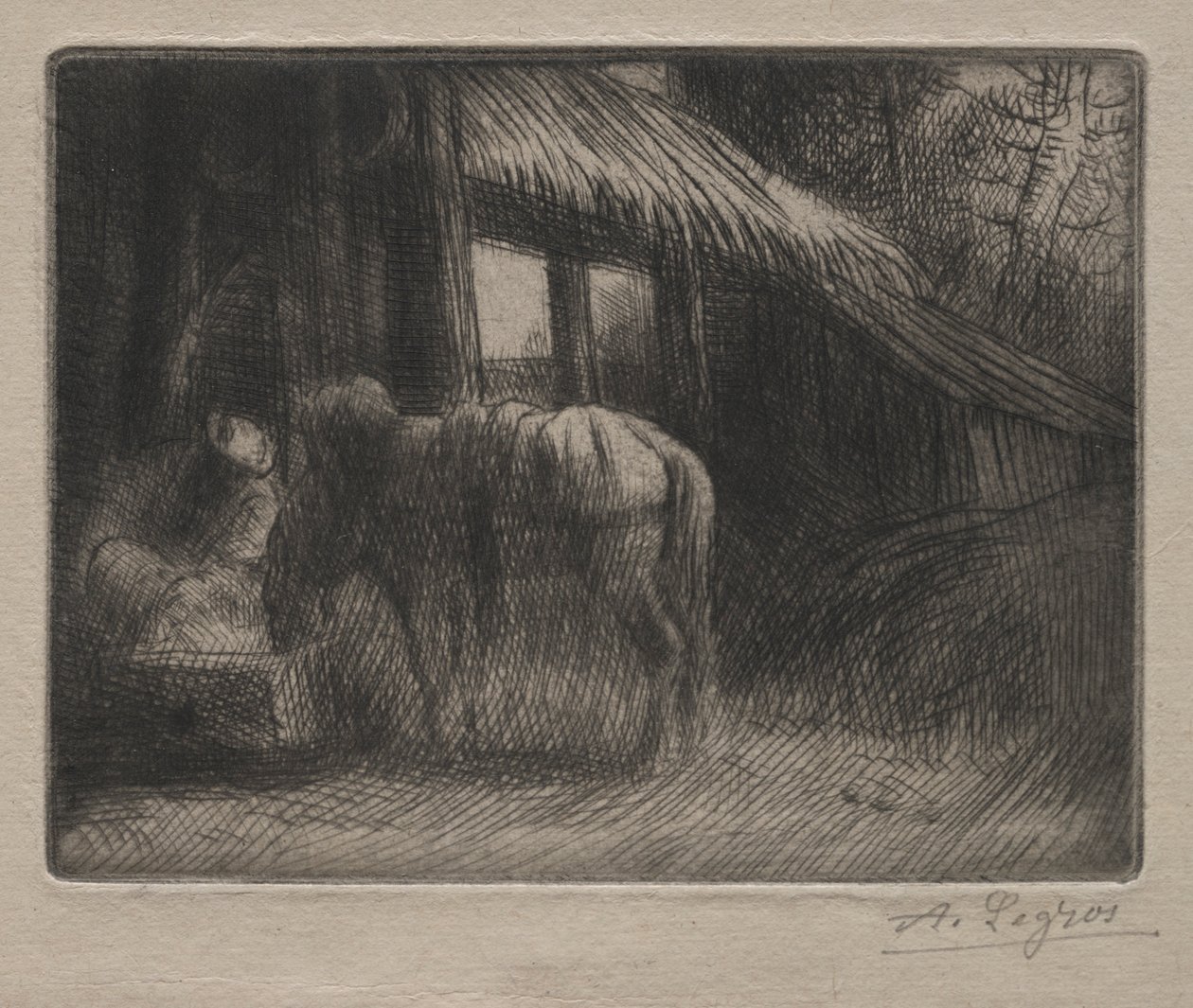 The Watering Place (2nd Plate) by Alphonse Legros