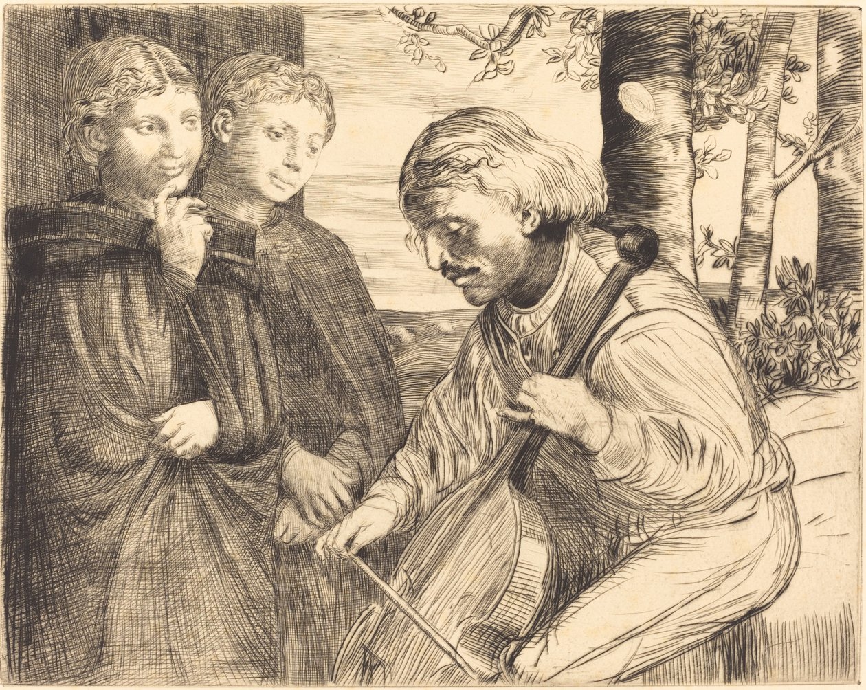 Viol Player by Alphonse Legros