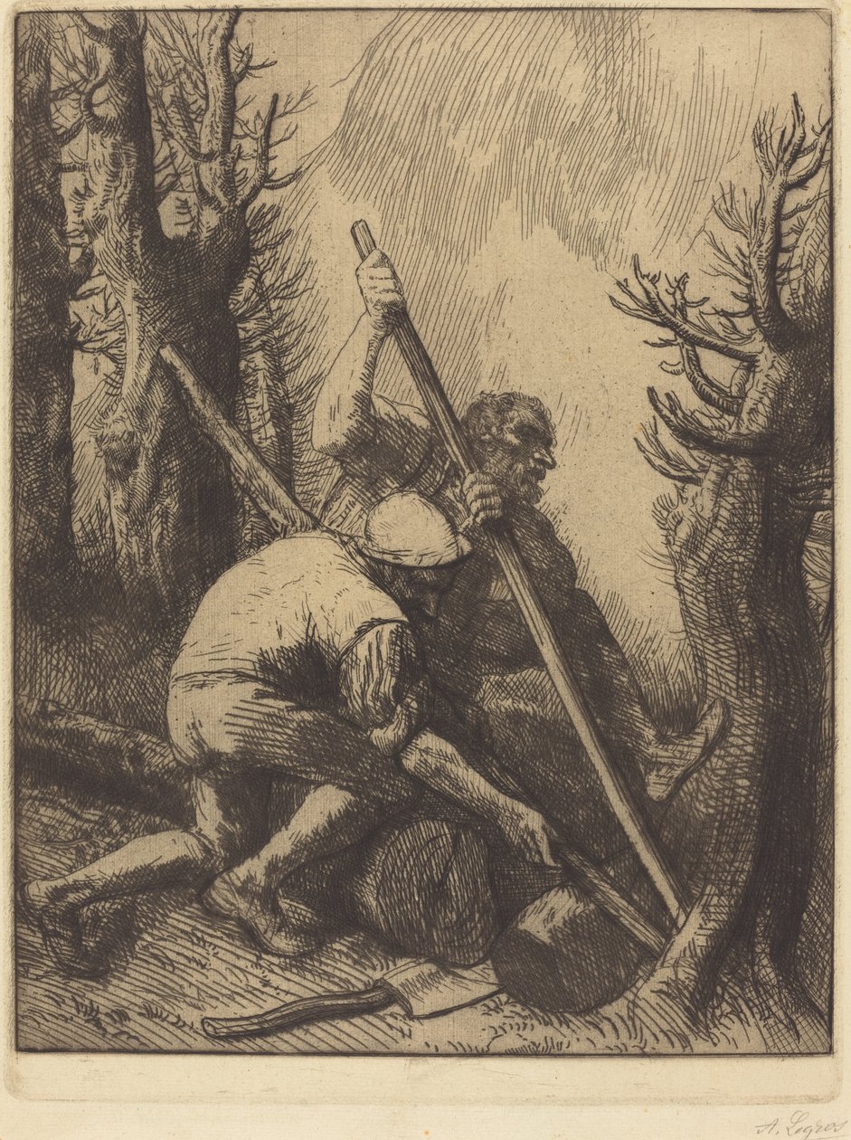 Woodcutters, 3rd Plate by Alphonse Legros