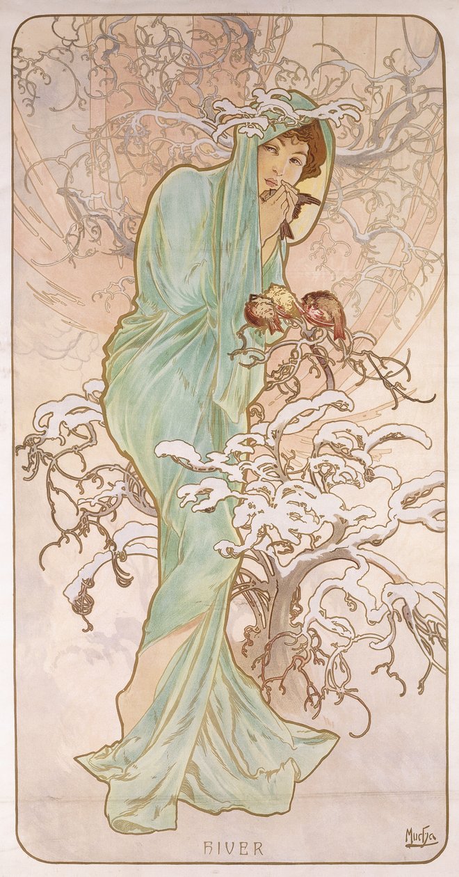 Winter by Alphonse Mucha