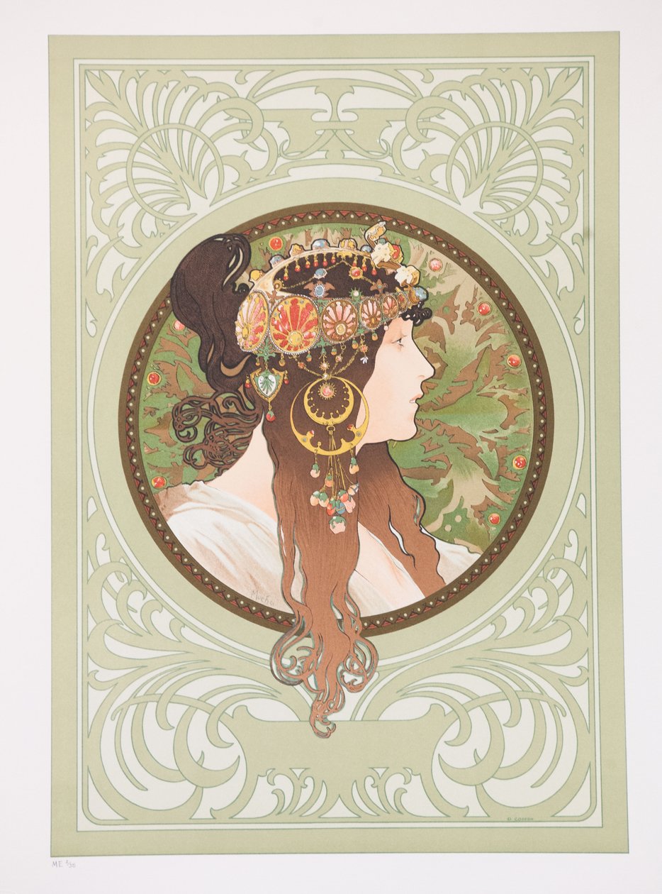 Byzantine Heads: Brunette by Alphonse Mucha