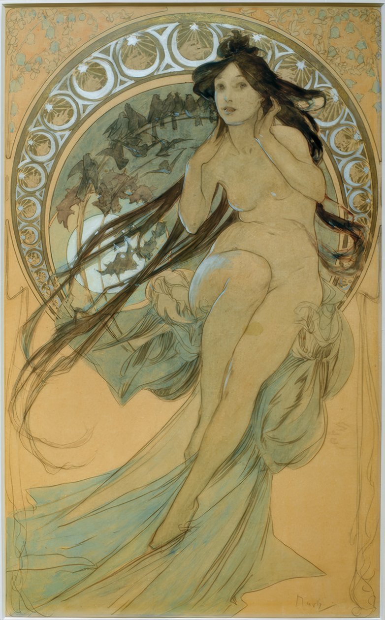 The Music by Alphonse Mucha