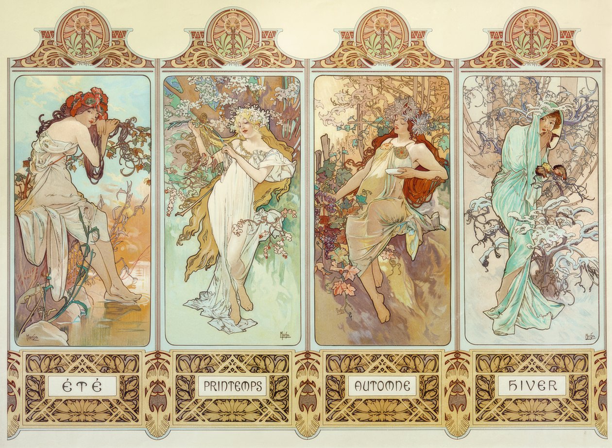 The Four Seasons by Alphonse Mucha