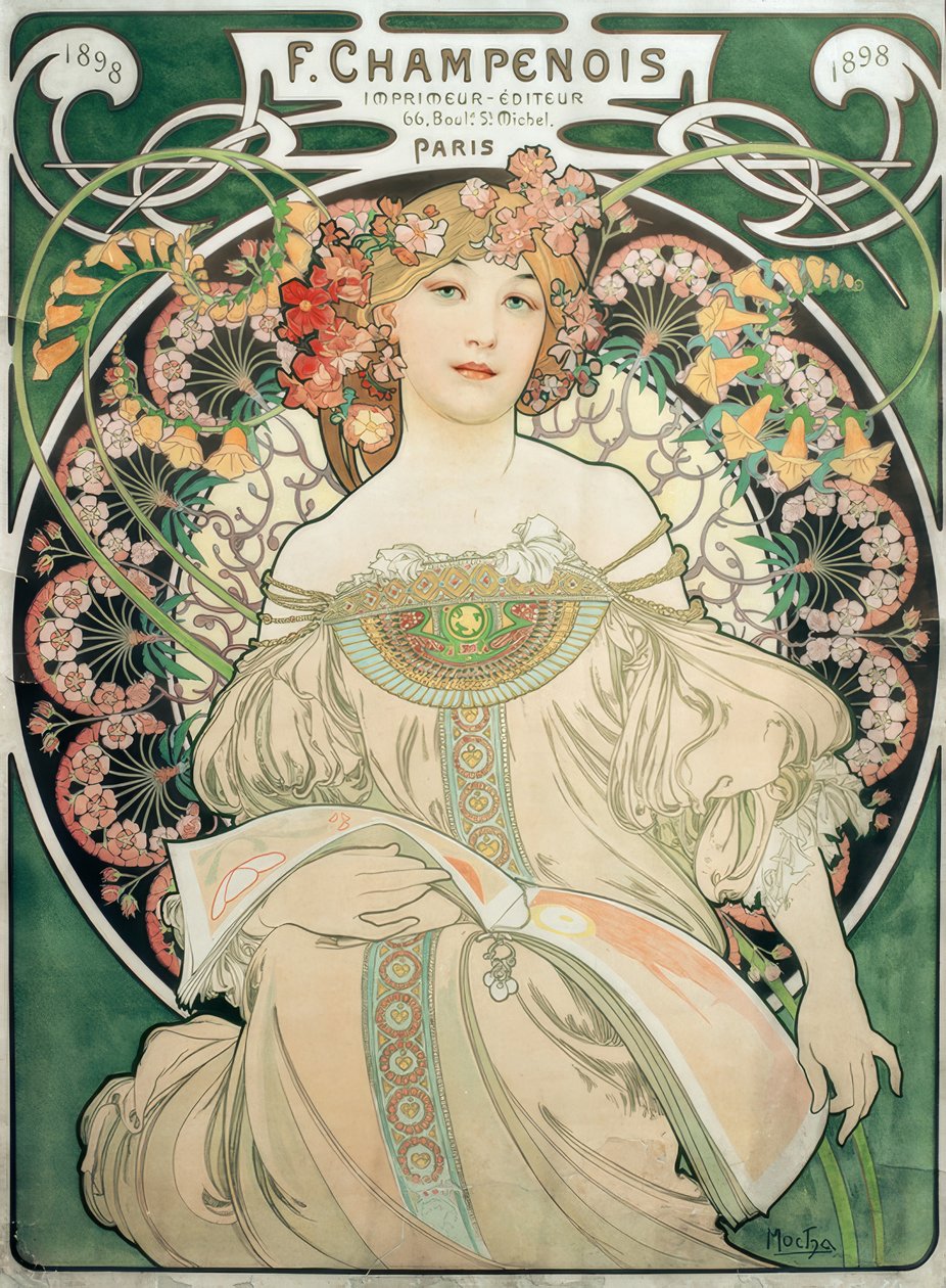 F.Champenois / Printer - Publisher by Alphonse Mucha
