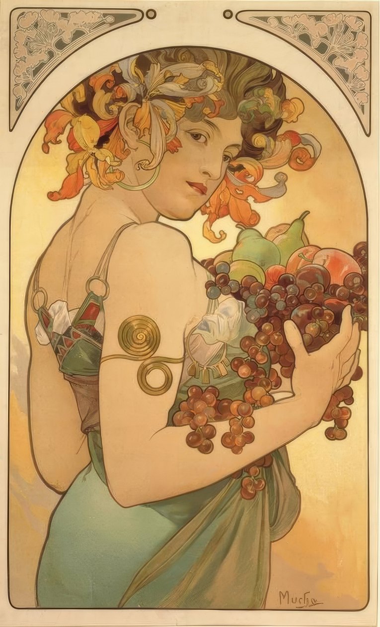 Fruits by Alphonse Mucha
