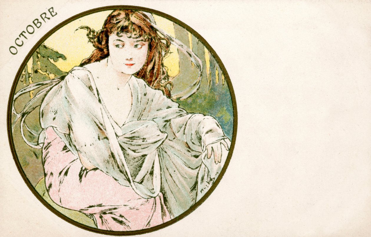 October, 1900 by Alphonse Mucha