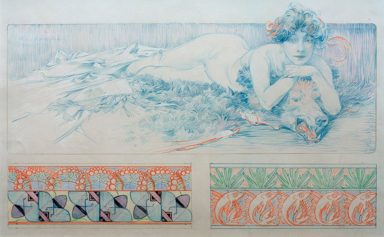 Preliminary Drawing for Plate 4 by Alphonse Mucha