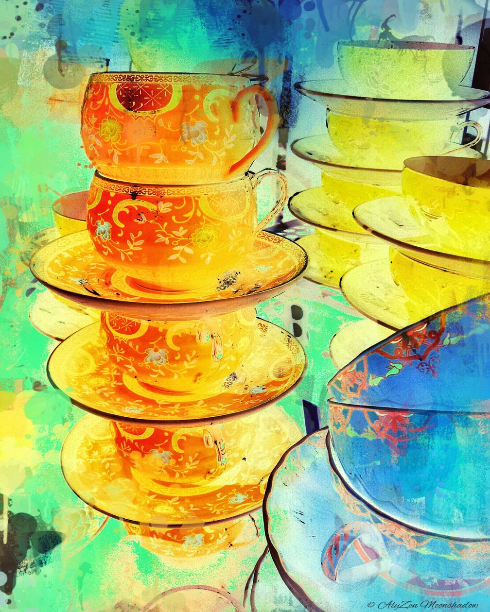 Orange and Gold Stack, 2014 by AlyZen Moonshadow