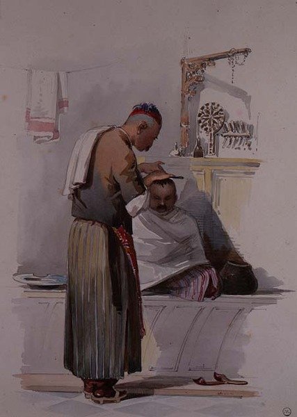 A Barber by Amadeo Preziosi