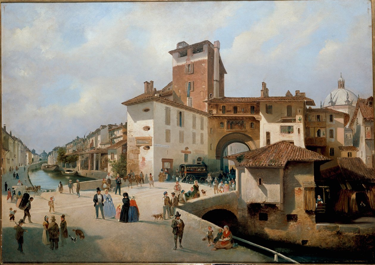 View of Ticinese gate, Milan by Ambrogio Fermini