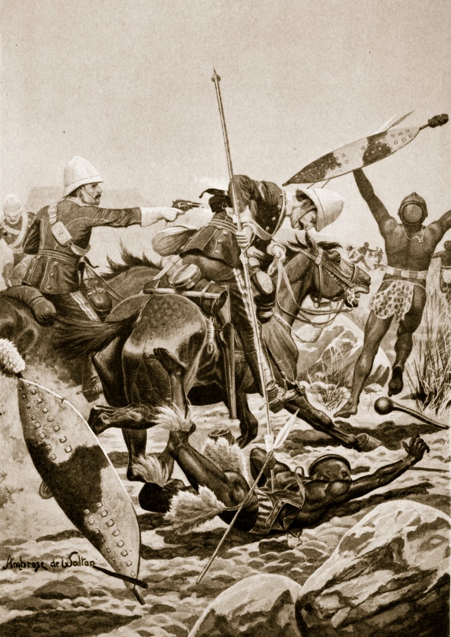 The 17th Lancers Pursuing the Zulus after Ulundi by Ambrose de Walton