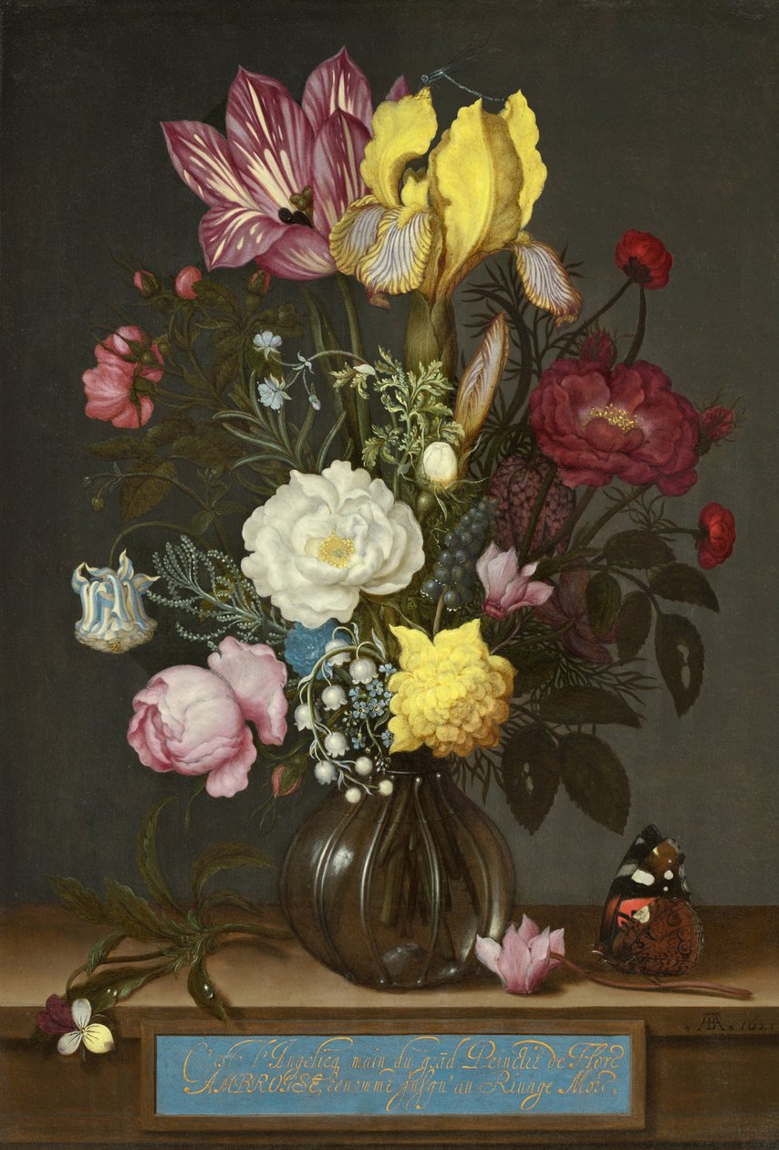 Bouquet of Flowers in a Glass Vase by Ambrosius the Elder Bosschaert