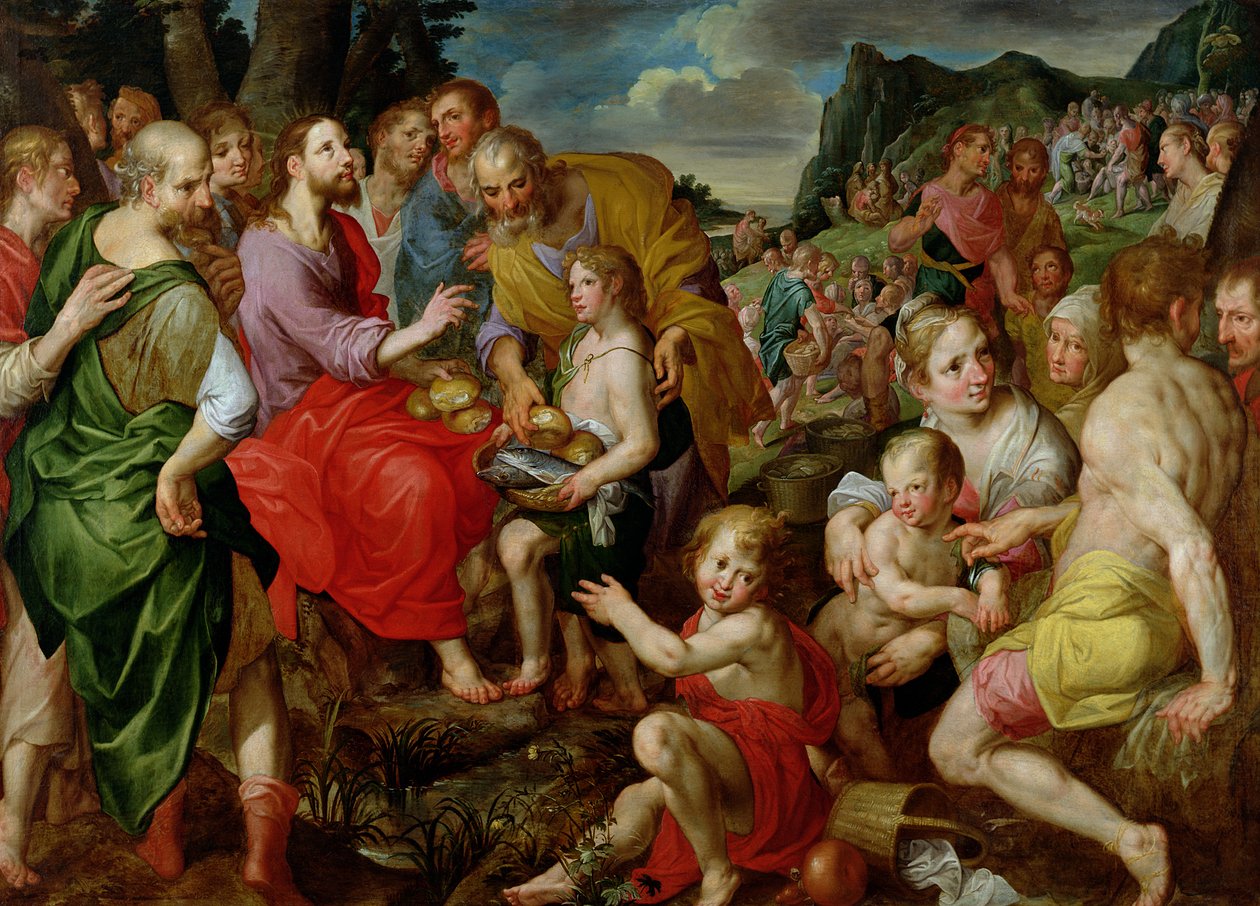 The Feeding of the Five Thousand by Ambrosius the Elder Francken or Franck