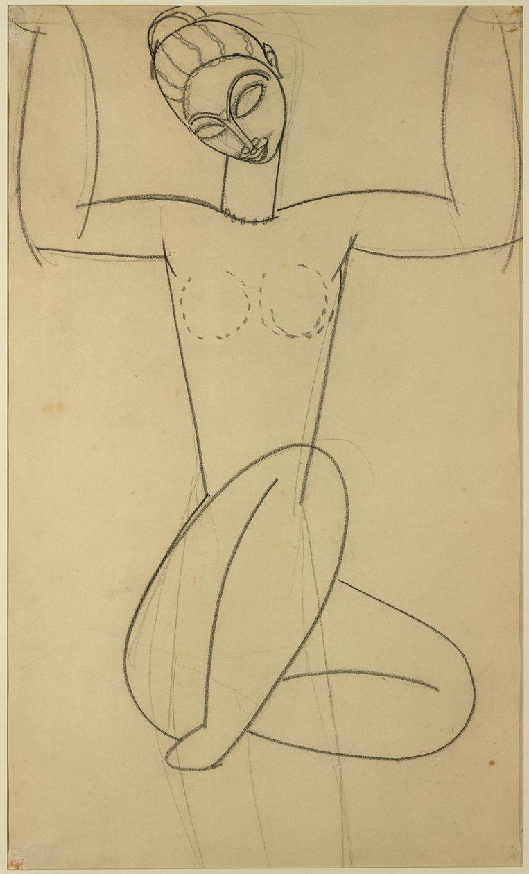 Seated Caryatid by Amedeo Modigliani