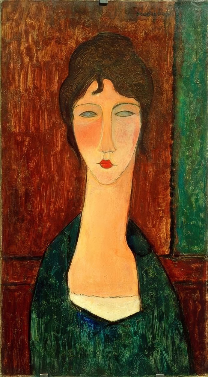 Young Woman with Brown Hair (Elvira) by Amedeo Modigliani