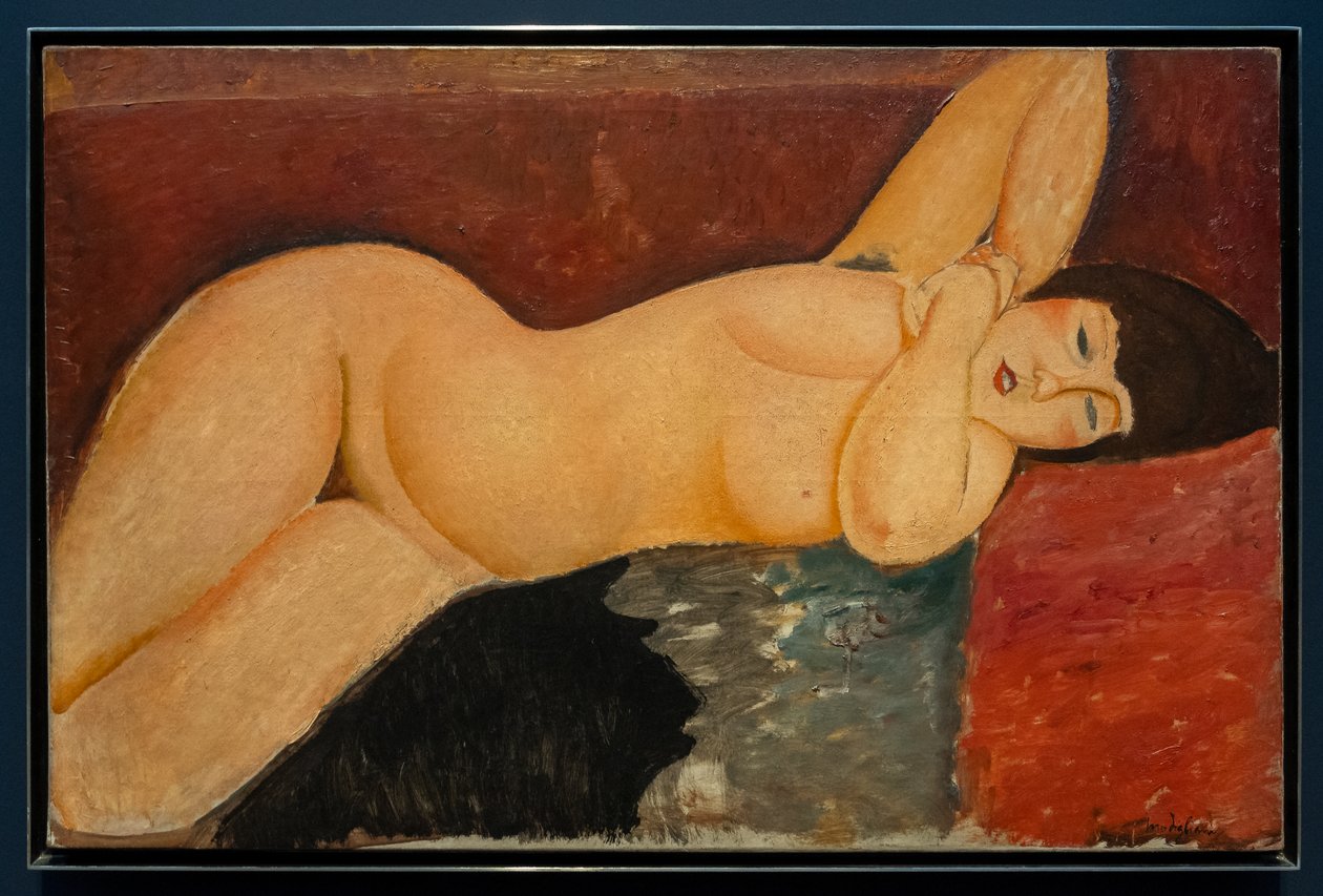 Reclining Female Nude with Intertwined Hands by Amedeo Modigliani