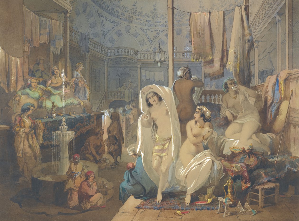 In the Hammam, 1854 by Amedeo Preziosi