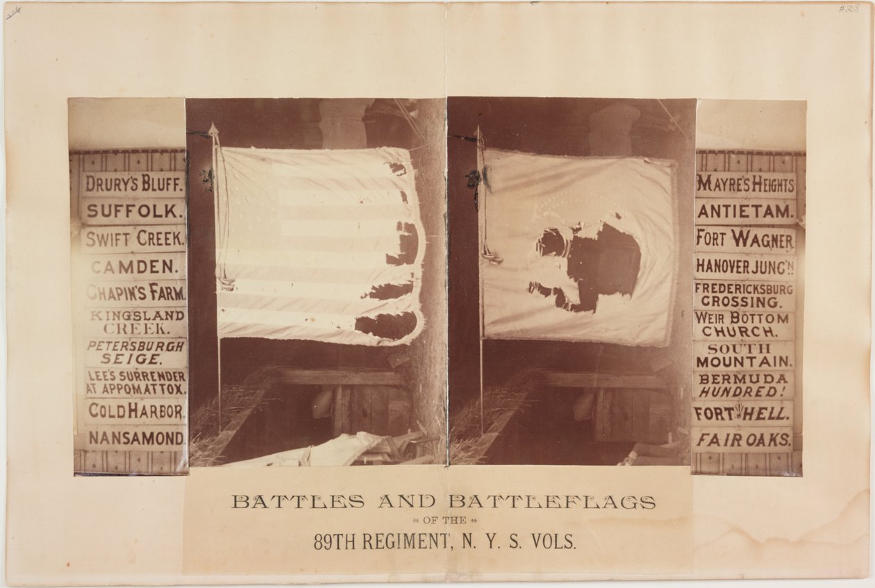 Battles and Battleflags of the 89th Regiment, N. Y. S. Vols., c.1870 by American Photographer