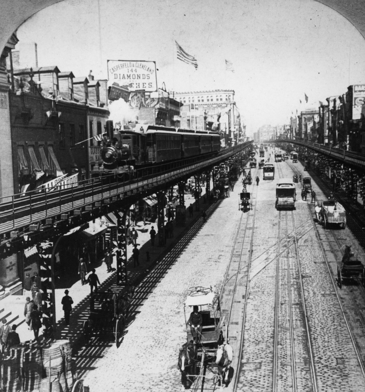 IRT Third Avenue Line along The Bowery, New York by American Photographer