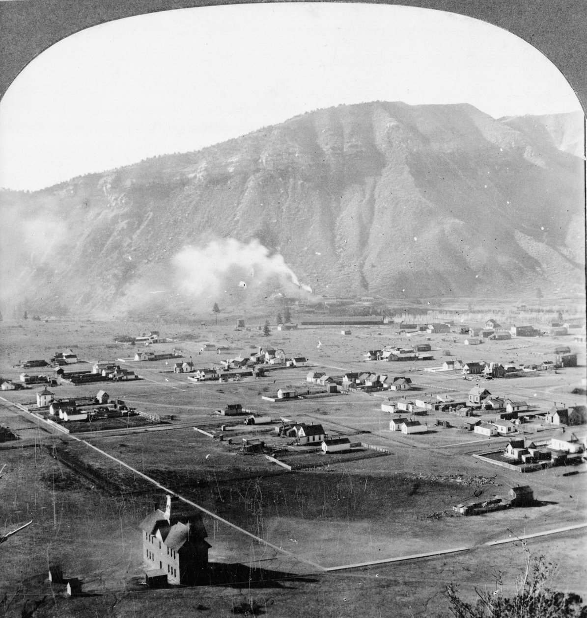 Overview of Durango, Colorado, with mountains in the distance by American Photographer