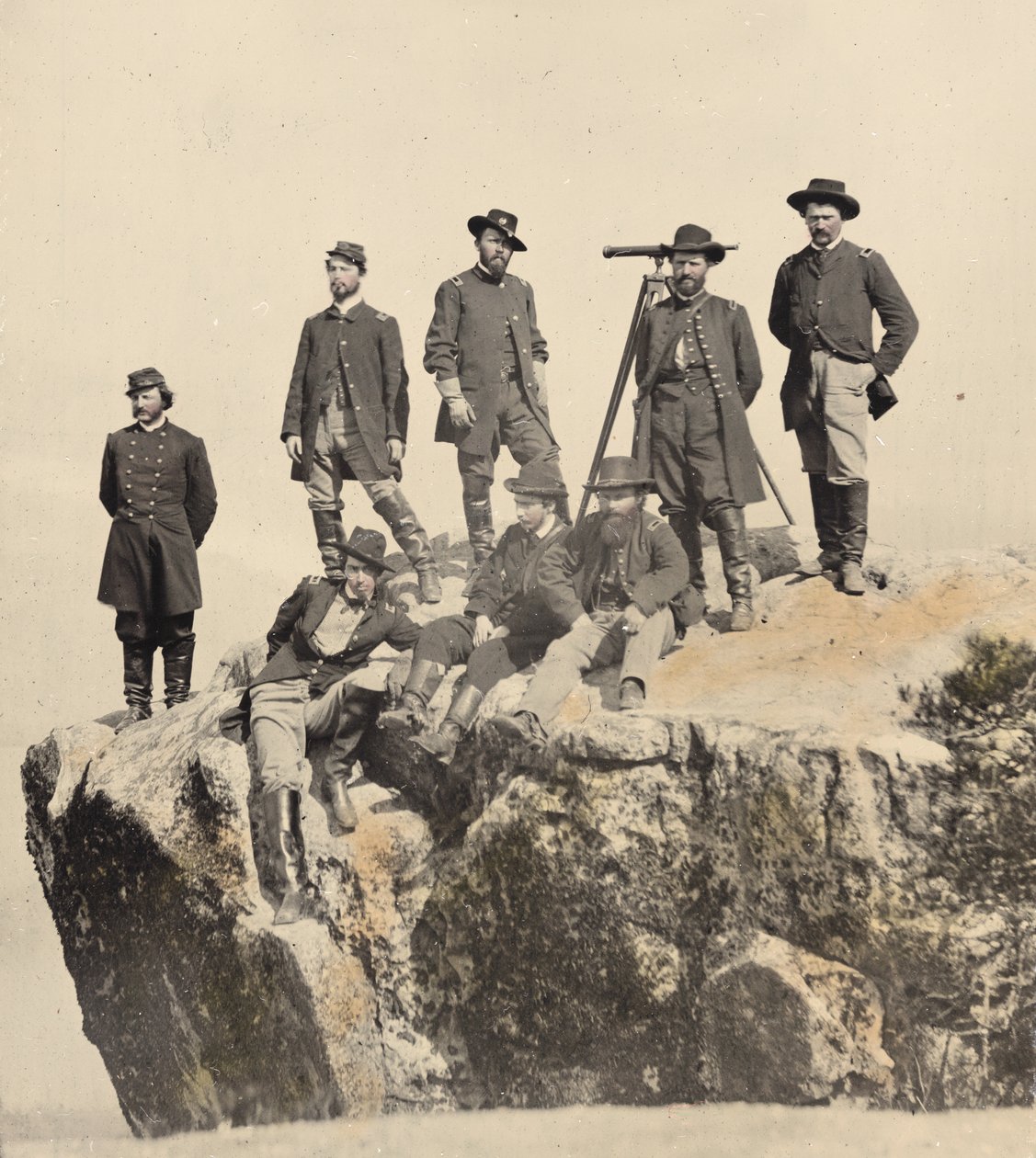 Soldiers Standing Atop a Cliff by American Photographer
