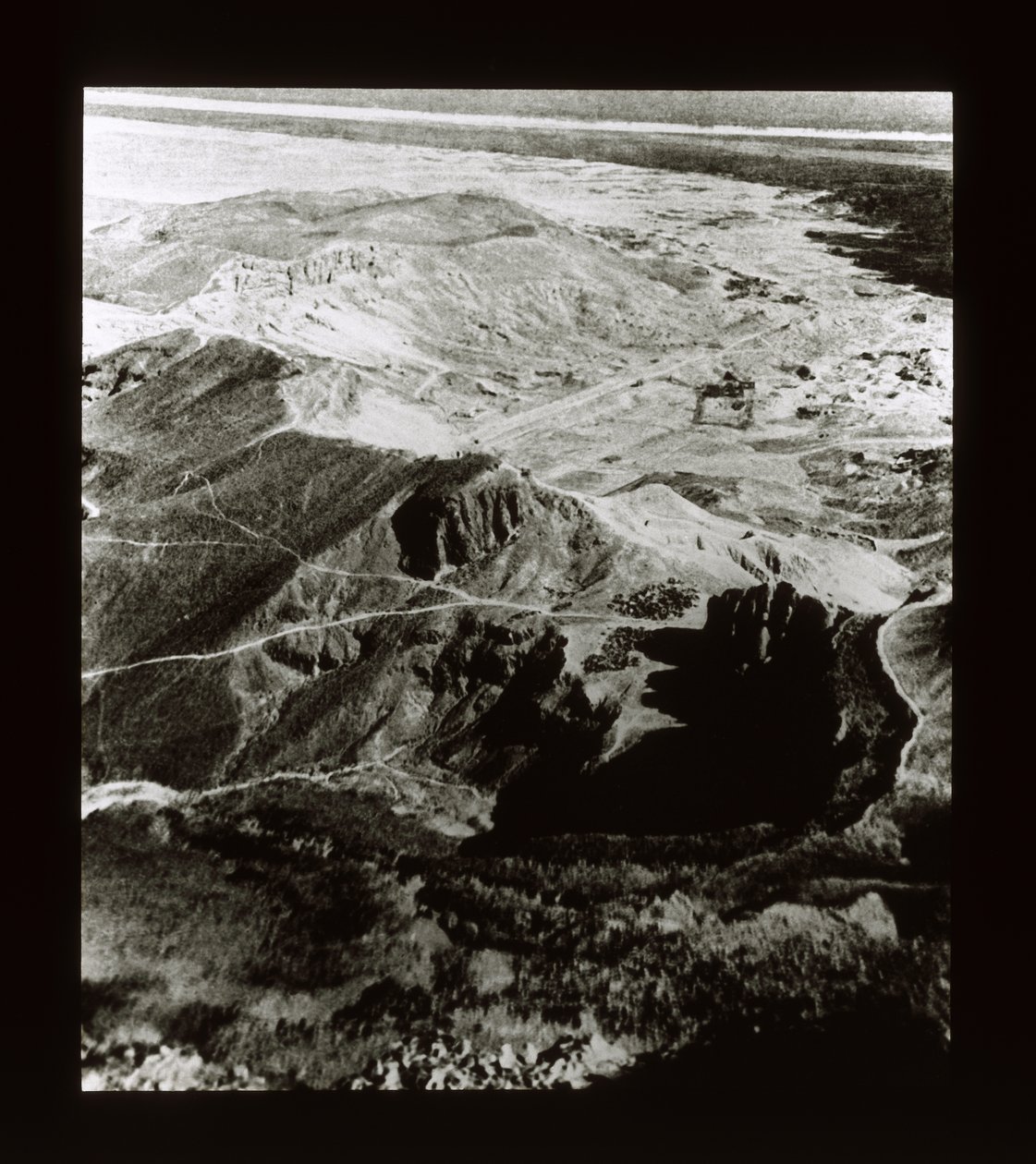 View of the site of the Temples at Deir El-Bahri by American Photographer